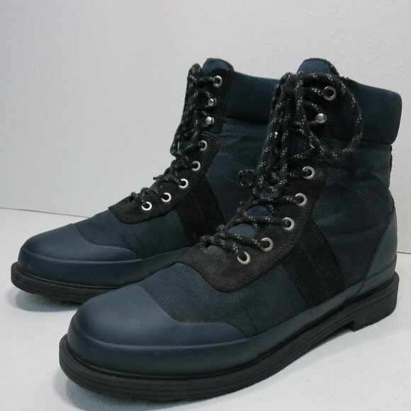 Hunter Blue Canvas Leather Designer Boots Shoes Men's Hiking Dress Footwear UK 8 - Picture 1 of 8